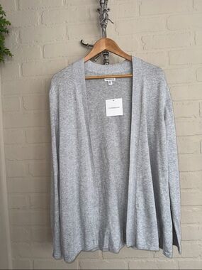 Croft & barrow cardigan knit Open Front Light Gray knit long sleeve large NeW